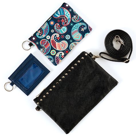 3-Pc. Everyday Crossbody and Wallet Sets - Paisley/Navy