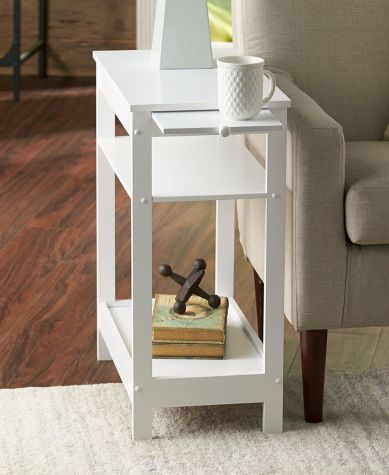 Side Table with Extension Shelf