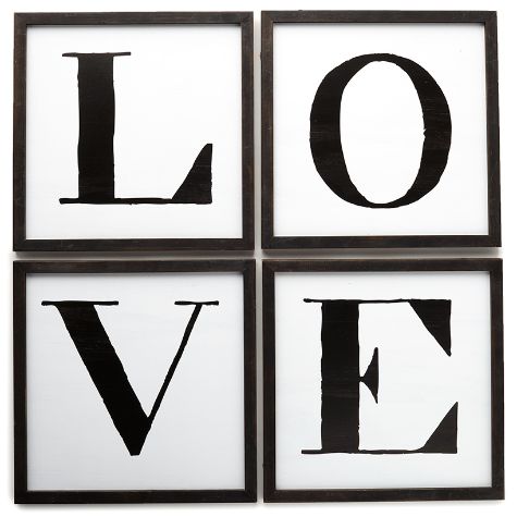 Inspirational Phrases Collection - 4-Pc. LOVE Sign Wall Art