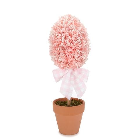 Colorful Faux Boxwood Collection - Pink Egg Potted Topiary