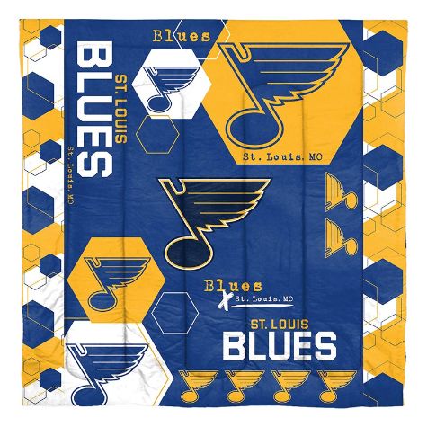 NHL Hexagon Comforter Sets - Blues Full/Queen