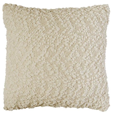 Snow Flocked Chenille Throws or Accent Pillows - Tan Accent Pillow