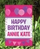 Personalized Happy Birthday Garden Flag or Banner - Pink Flag