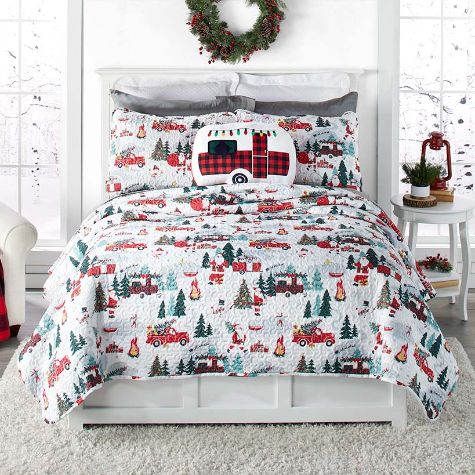 Christmas Camper Quilted Bedding Ensemble