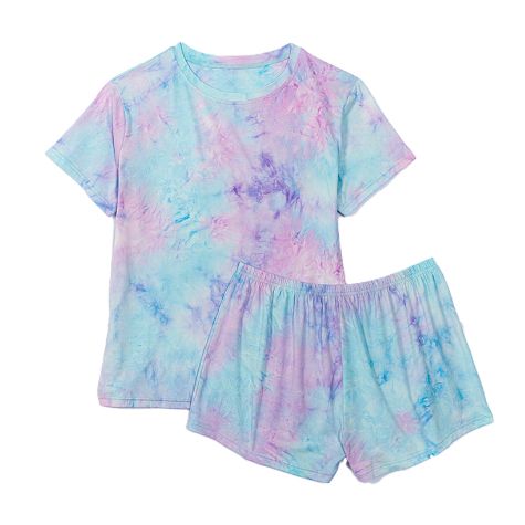 Tie-Dye Shorty Pajama Sets - Blue Medium