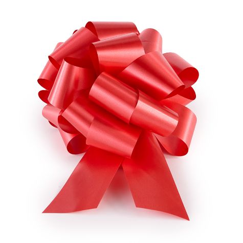 Oversized Holiday Red Ribbon Bows - 9"