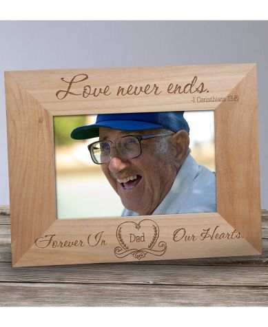 Personalized Memorial Wood Photo Frames - Love Never Ends