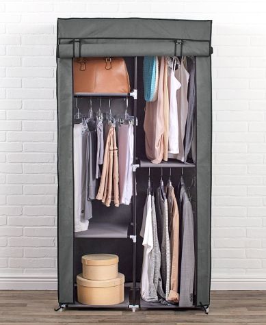 Covered Closet Wardrobe with Shelves