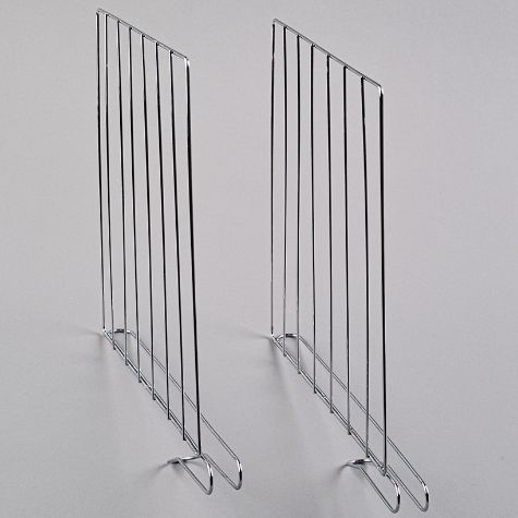 Sets of 2 Shelf Dividers - Chrome Solid