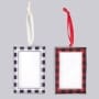 Set of 2 Gift Card Frame Ornaments - Plaid