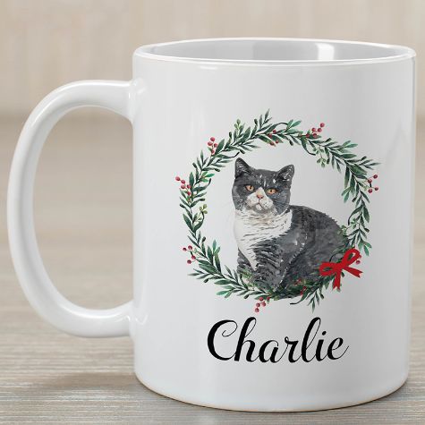 Personalized Christmas Cat Coffee Mugs