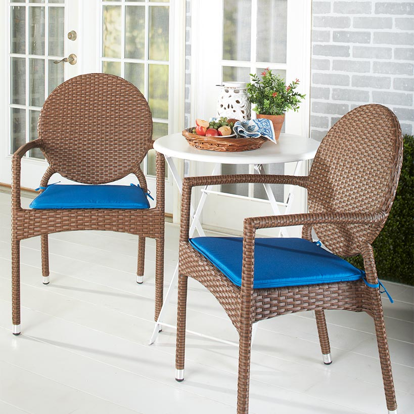 Sets of 2 Indoor/Outdoor Bistro Chair Pads | The Lakeside Collection