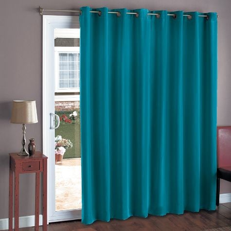 112" Extra Wide Blackout Curtain for Patio Door - Teal