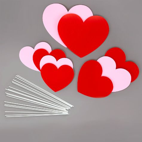 Set of 9 Heart Yard Stakes