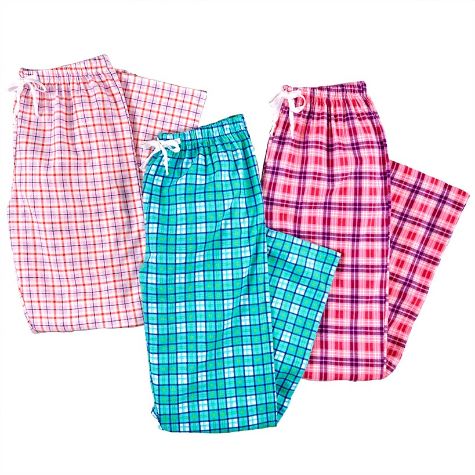 Ladies' 3-Pk. Flannel Pants - 3X (26/28)
