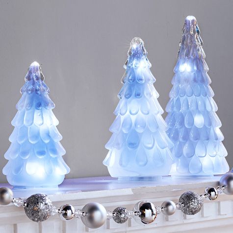 Lighted Glass Trees