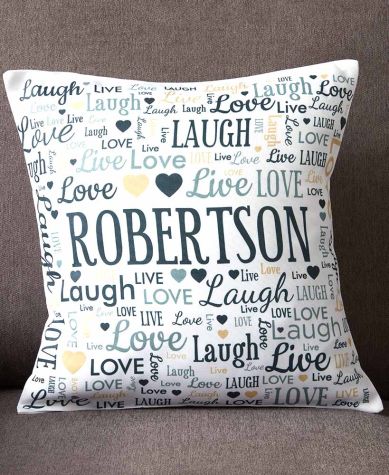Personalized Family Word Art Sherpa Throws or Pillows - Live Laugh Love Pillow