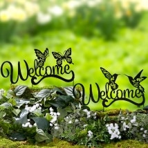 Welcome Silhouette Garden Stake