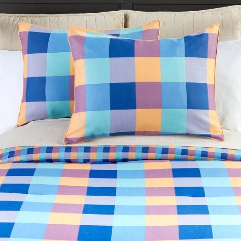 Summer Buffalo Plaid Comforter Set or Pillow - Full/Queen Comforter Set