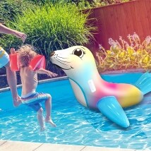 Inflatable Rainbow Seal Float