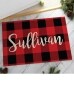 Personalized Buffalo Plaid Doormats - Black/Red