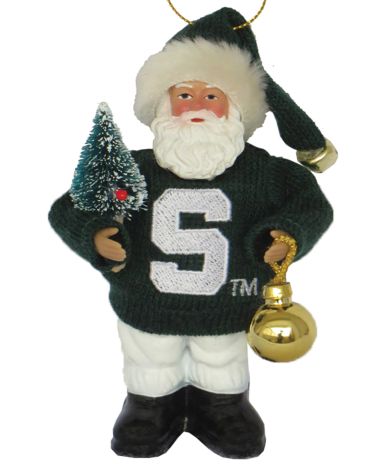 Collegiate Santa Ornaments - Michigan State
