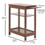 Side Table with Extension Shelf - Walnut