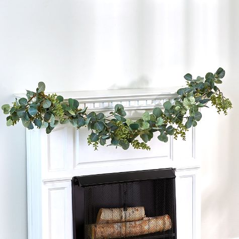 Lush Mixed Faux Eucalyptus Home Accents - Garland