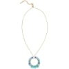 Turquoise Fringe Beaded Jewelry - Hoop Pendant Necklace