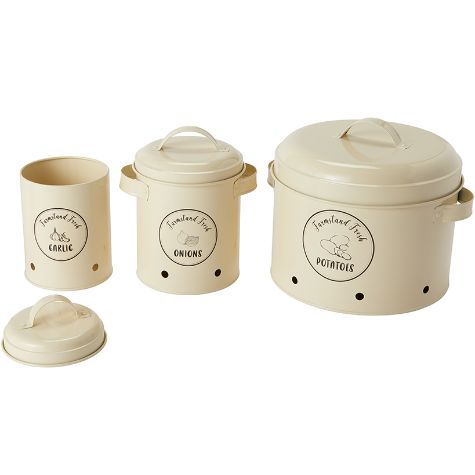 Set of 3 Farmhouse Produce Canisters