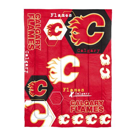 NHL Hexagon Comforter Sets - Flames Twin