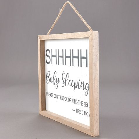 Baby Nursery Decor - "Shh! Baby Sleeping" Wall Sign