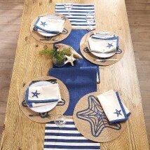 9-Pc. Coastal Blue Complete Table Linen Set