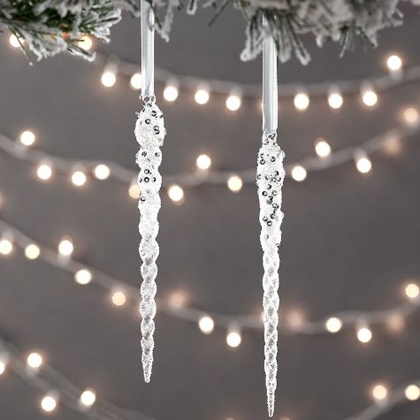 Set of 2 Icicle Ornaments