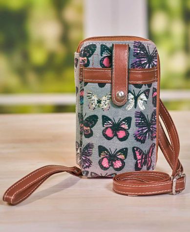 Canvas Crossbody Wallets - Butterfly