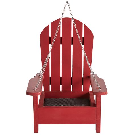Hanging Beach Chair with Mesh Bottom Bird Feeder - Red
