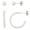 Sterling Silver Hoop & Stud Earring Sets