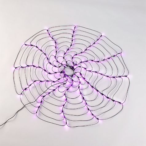 Spiders, Spiders, Spiders, Oh My! - 50" Lighted Spiderweb Purple