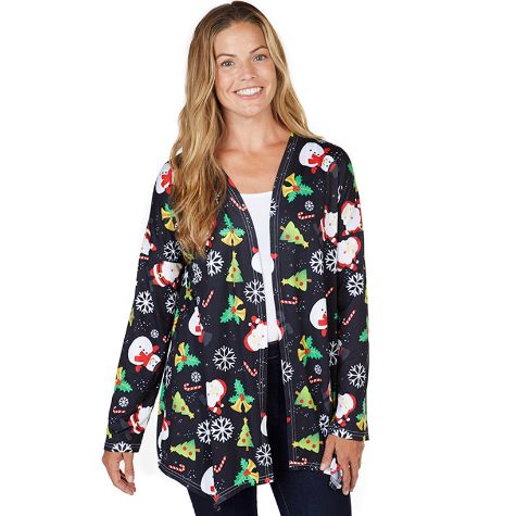 All-Over Print Holiday Cardigans