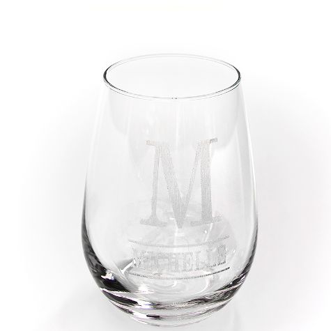 Personalized Etched Wine or Beer Glass - Initial Wine Glass
