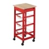 Kitchen Cart with Shelving - Red