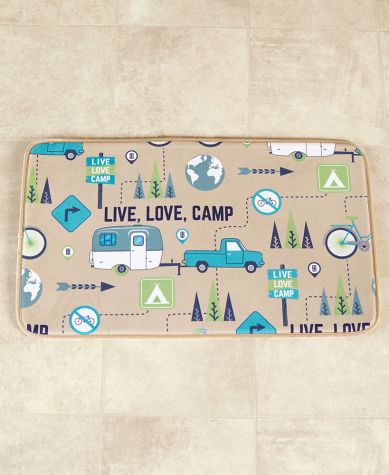 Live Love Camp Shower Curtain or Rug