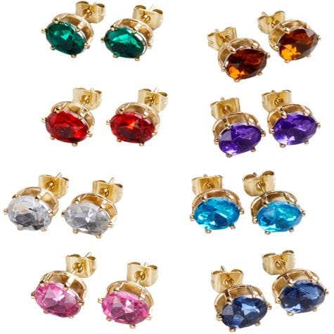 Set of 8 Crystal Earrings