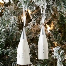 Set of 2 Ceramic Gnome  Ornaments