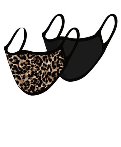 Sets of 2 Face Masks or Replacement Filters - Adults' Cheetah & Black