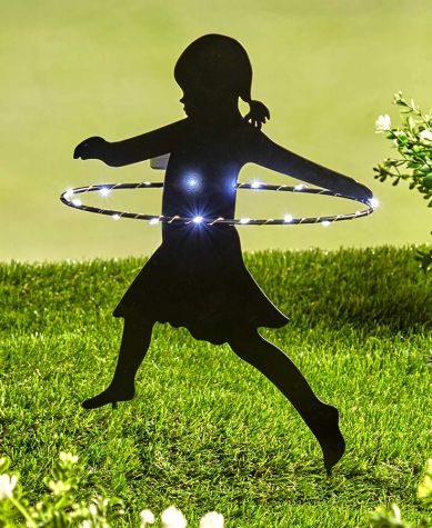 Solar-Lighted Kid Silhouettes - Girl