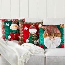 Christmas Character Appliqué Accent Pillows