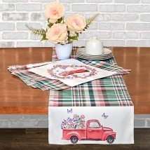 Spring Truck Placemats and Runner