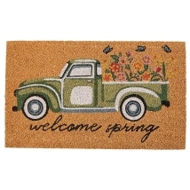 Spring Truck or Floral Coir Doormat