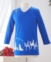 Women's Embroidered Holiday Knit Tops - Nativity Medium (10/12)